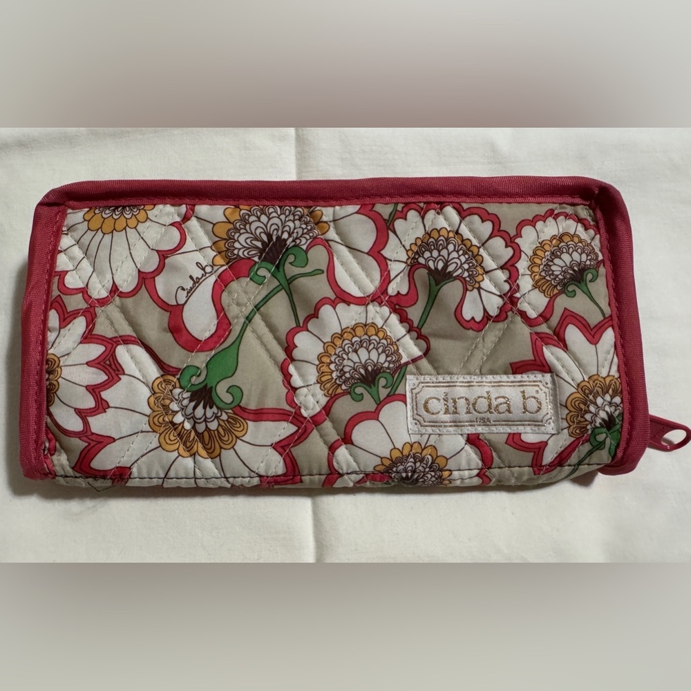 Cinda B Continental Zip Wallet Bella Fiore Cocoa